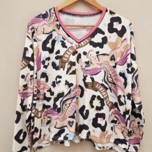 REMERA SUBLIMADA ESCOTE V  M/LARGA "CABALLO ALADO"