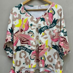 REMERA SUBLIMADA MANGA 3/4 ESCOTE V. "CABALLO ALADO"