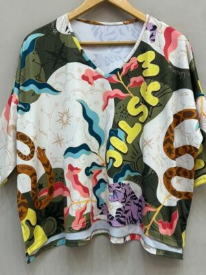 REMERA SUBLIMADA MANGA 3/4 ESCOTE V "SERPIENTE"