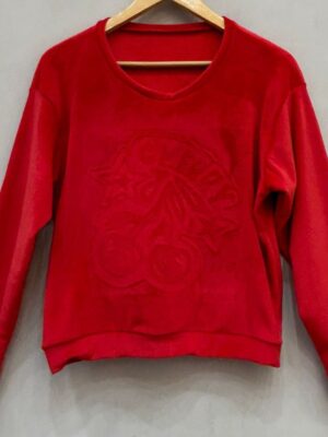 BUZO PLUSH FRIZADO X DENTRO RELIEVE "CHERRY"