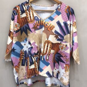 REMERA SUBLIMADA MANGA 3/4 ESCOTE V. "JUNGLE"