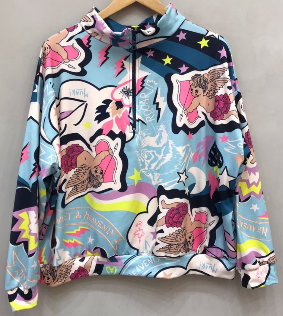 BUZO SUBLIMADO C/MEDIO CIERRE "CUPIDO"