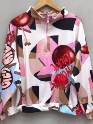 BUZO SUBLIMADO C/ MEDIO CIERRE "CHERRY"